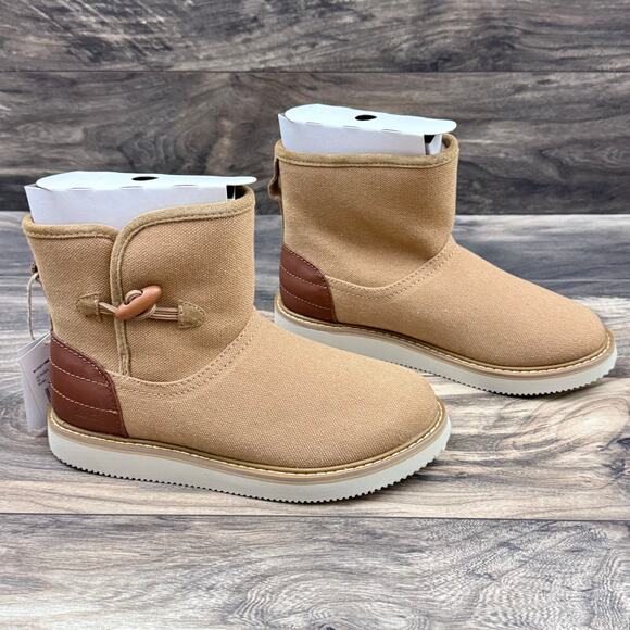 NIB Sanuk Cozy Vibe Surf Check SL Boots Ankle Booties 7 38 Tan - Picture 2 of 12